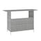 Flash Furniture Marco Indoor/Outdoor Patio Wicker Rattan Bar Counter Table w/2 Shelves, Gray LTS-0165-GY-GG - alternate 1